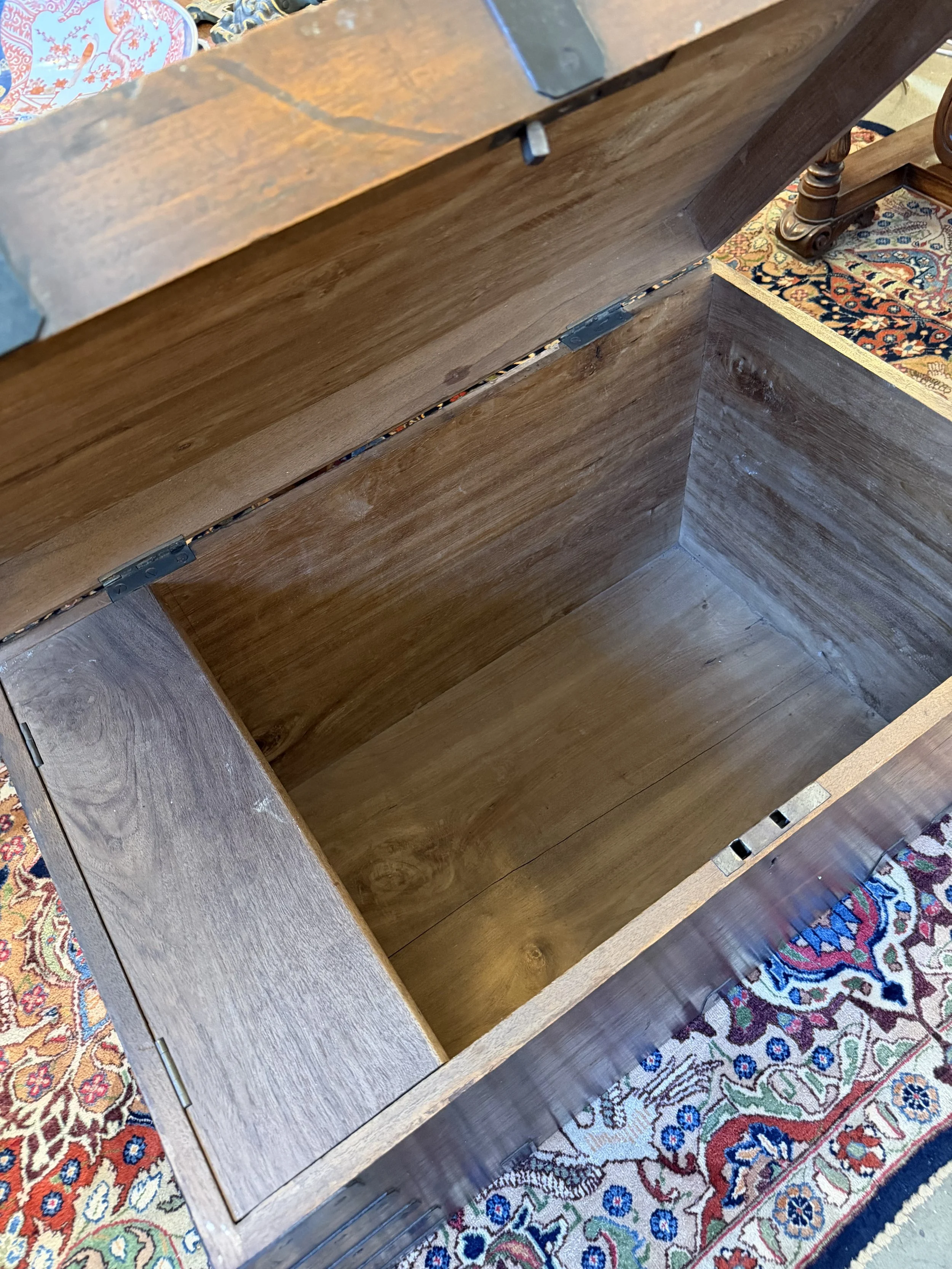 This is a picture of a very useful 19th century teak iron bound chest c1870.