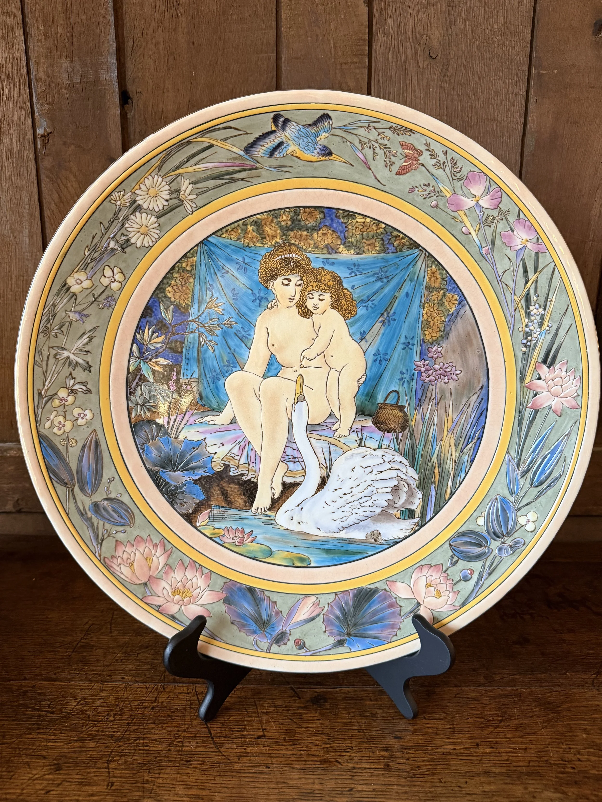 This is a picture of a fabulous Minton’s Earthenware plaque designed by William Stephen Coleman c1870.