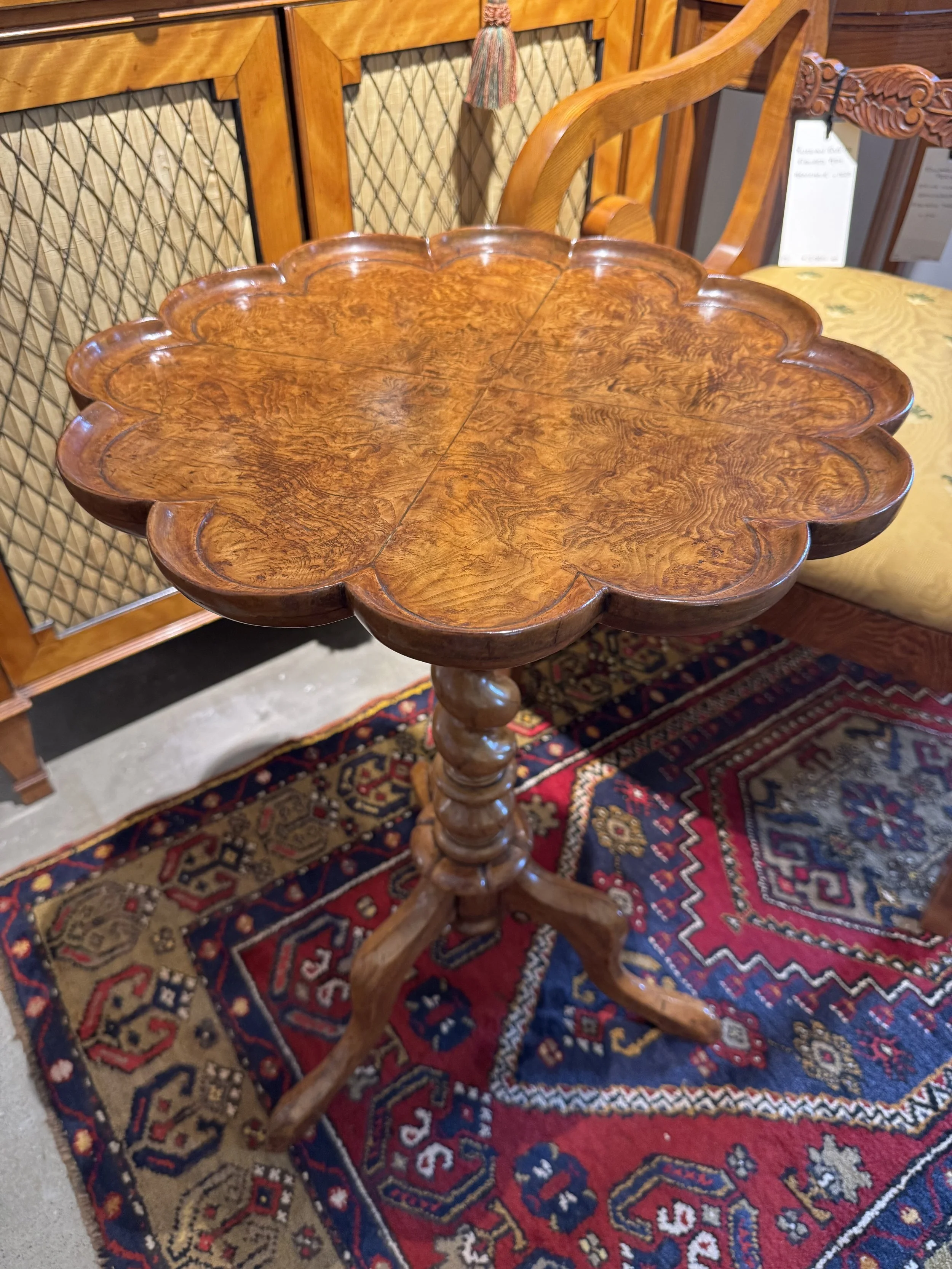 figured ash victorian wine table