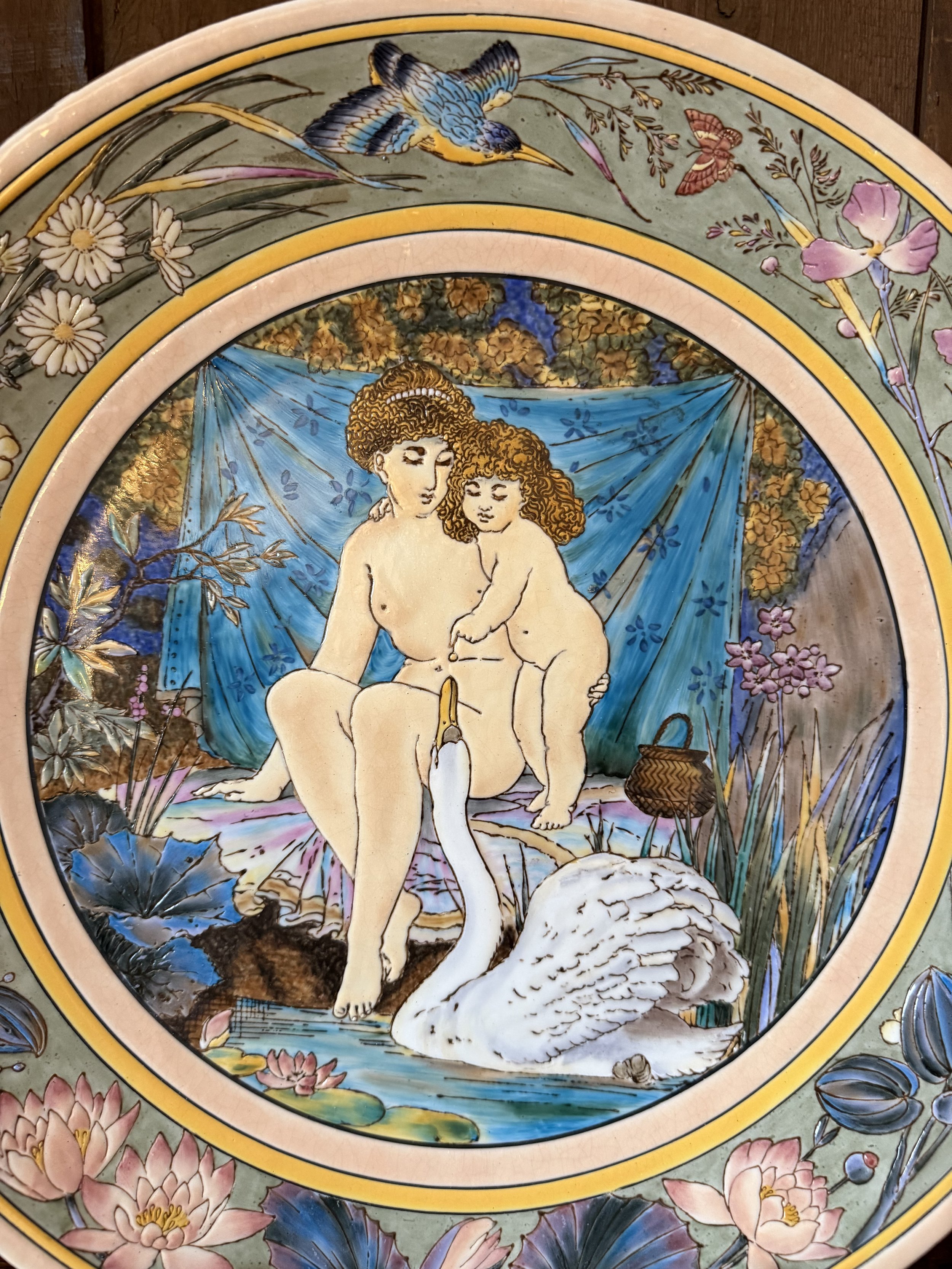 This is a picture of a fabulous Minton’s Earthenware plaque designed by William Stephen Coleman c1870.