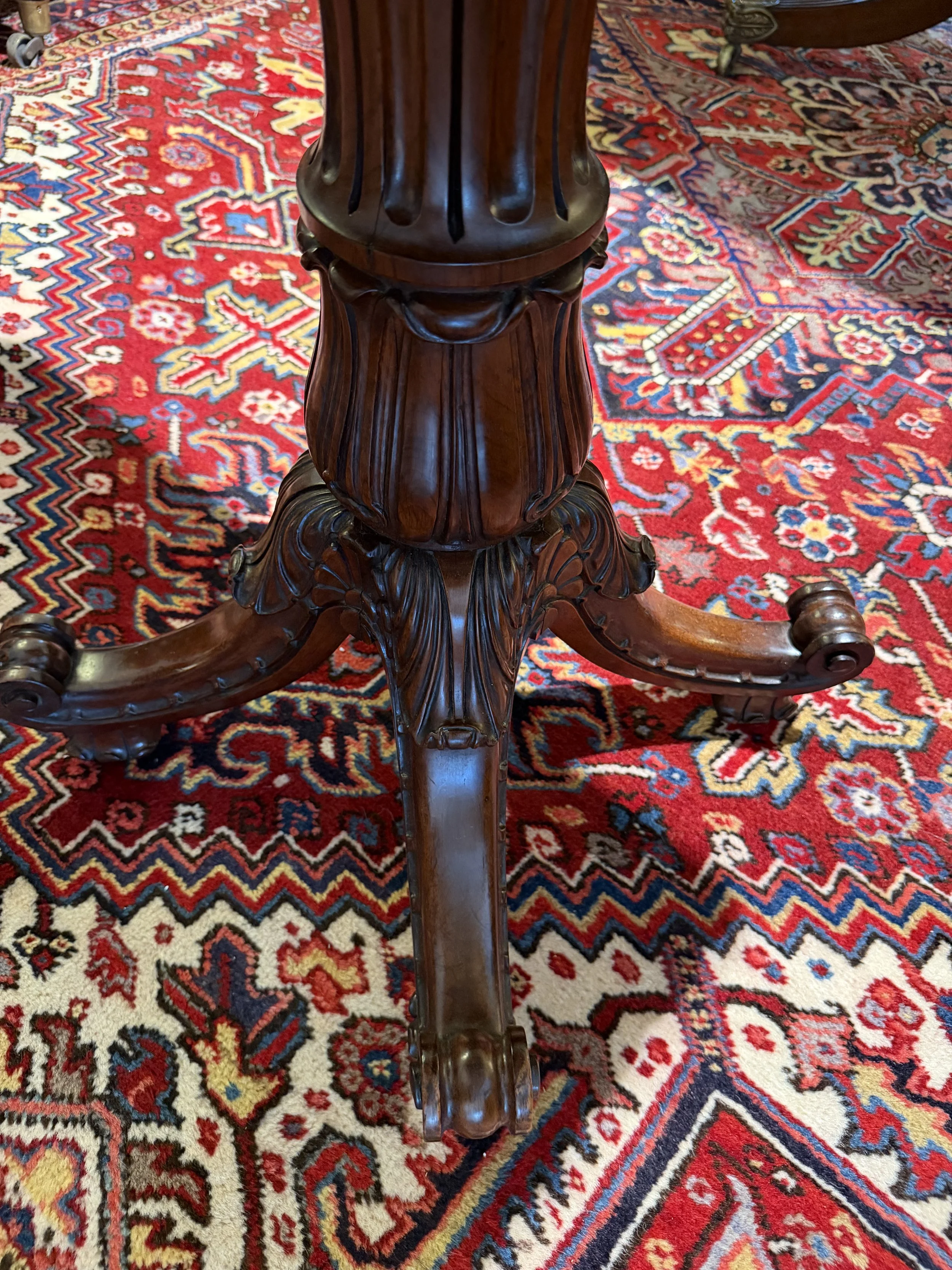 superb and rare William IV period Brazilian rosewood games table with a specimen marble top c1830 attributed to Gillows.