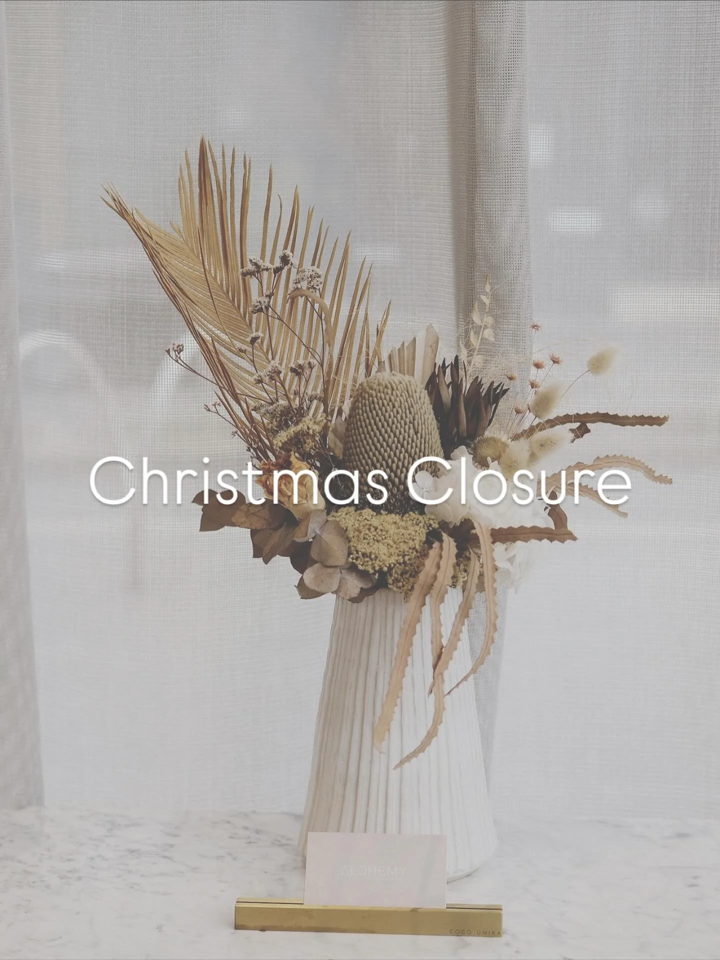 Our Christmas Closure &amp; Holiday Leave Announcement 🤍

As the festive season approaches, our team will be taking some well deserved time to rest, recharge and reflect on a beautiful year spent at Alchemy✨

Our salon will close on the 24th of Dece