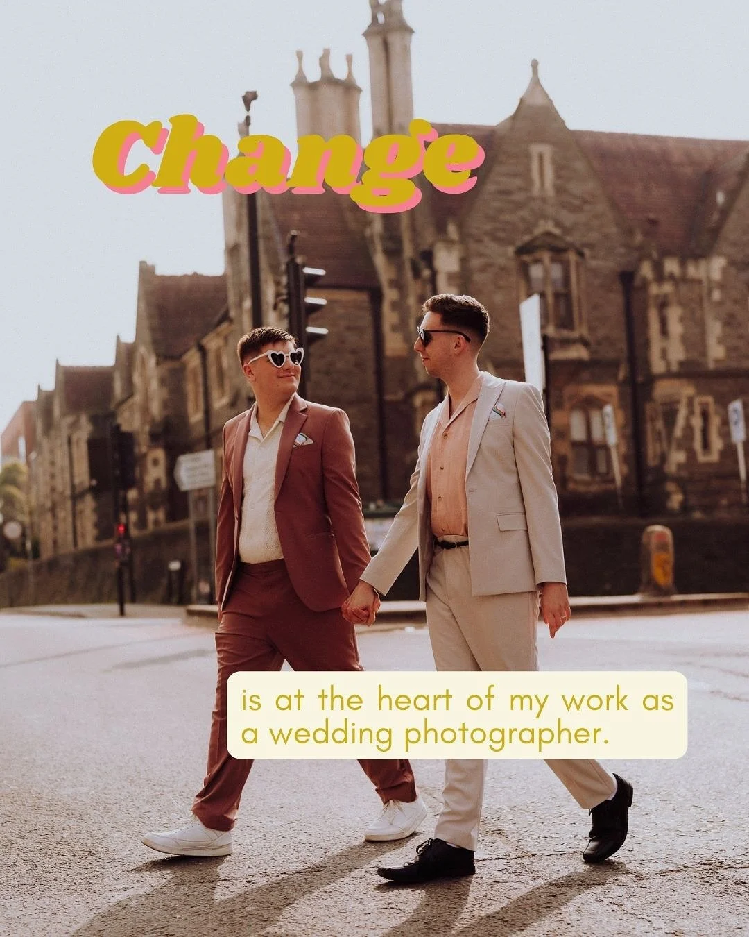 Change is at the heart of my work as a wedding photographer.

Working across Devon and destination weddings worldwide, I know how powerful images can be &mdash; and how much responsibility we hold as wedding suppliers. I believe we must constantly ev