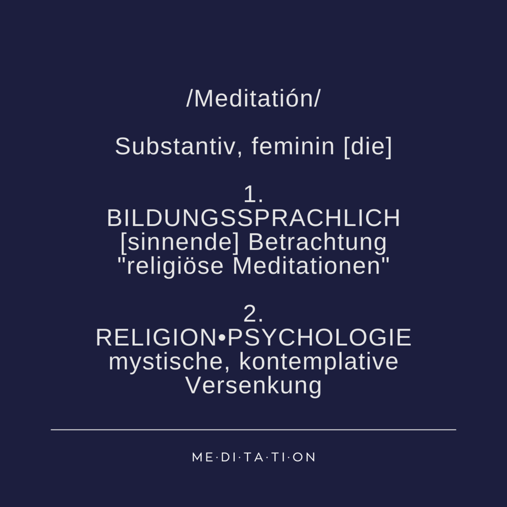 wörterbuch meditation definition