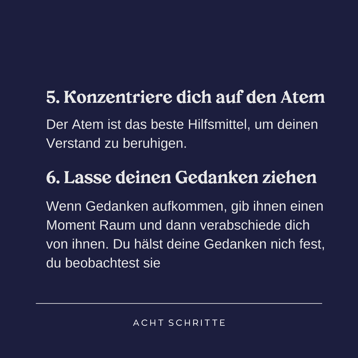 konzentration auf den atem und gedanken loslassen