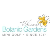 Botanic Gardens Mini Golf logo with a yellow flower