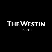 Black background with white text reading 'The Westin Perth'