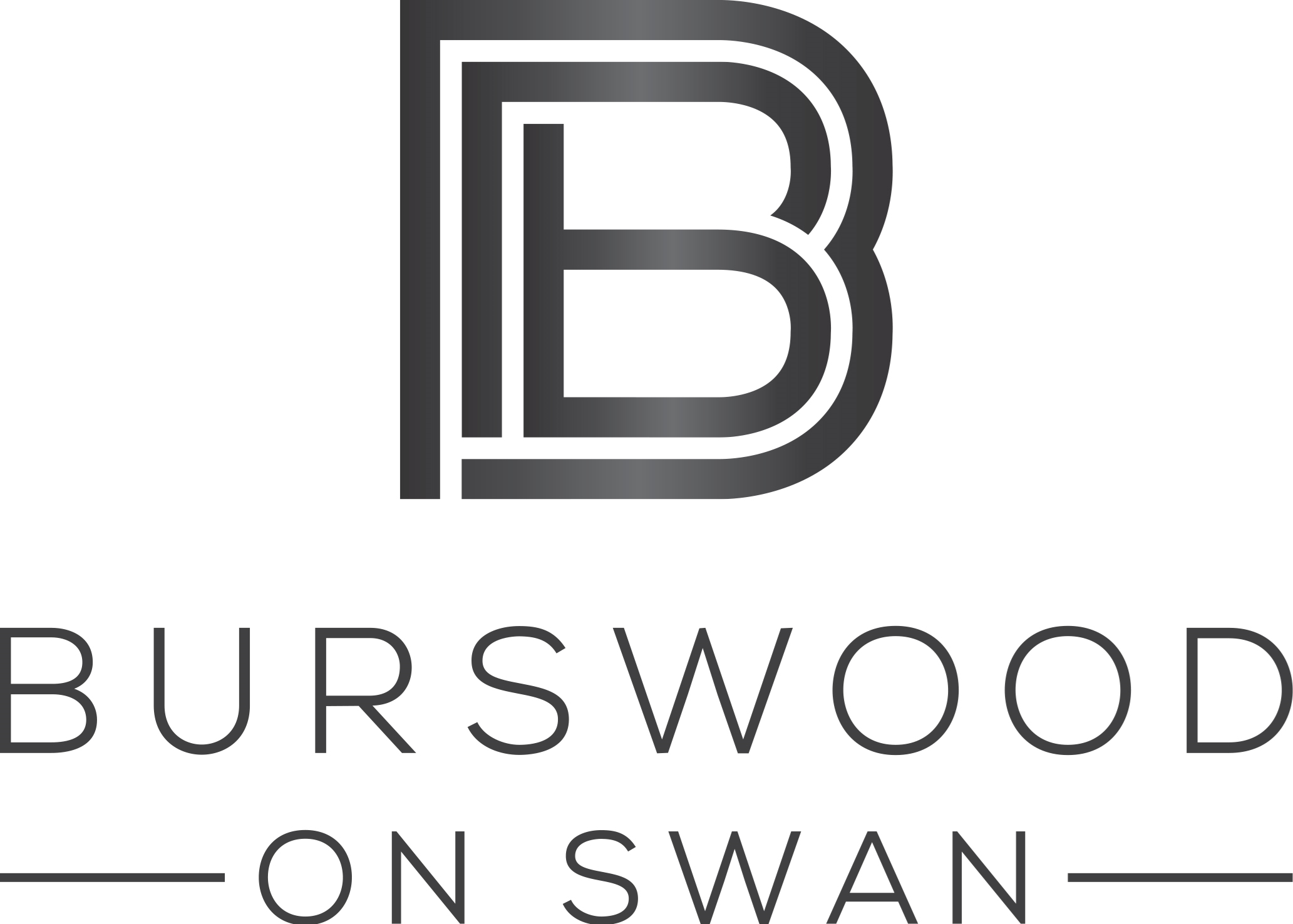 Logo for Burswood on Swan featuring a stylized letter B and the words Burswood on Swan.