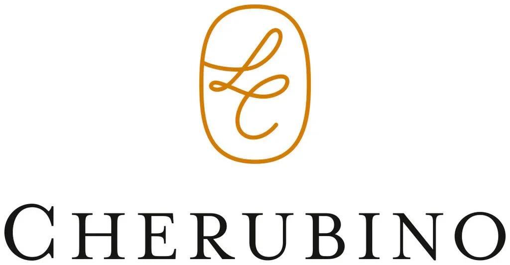 Cherubino logo with stylized initials L and C inside an oval, in gold, and the word 'Cherubino' in black below.