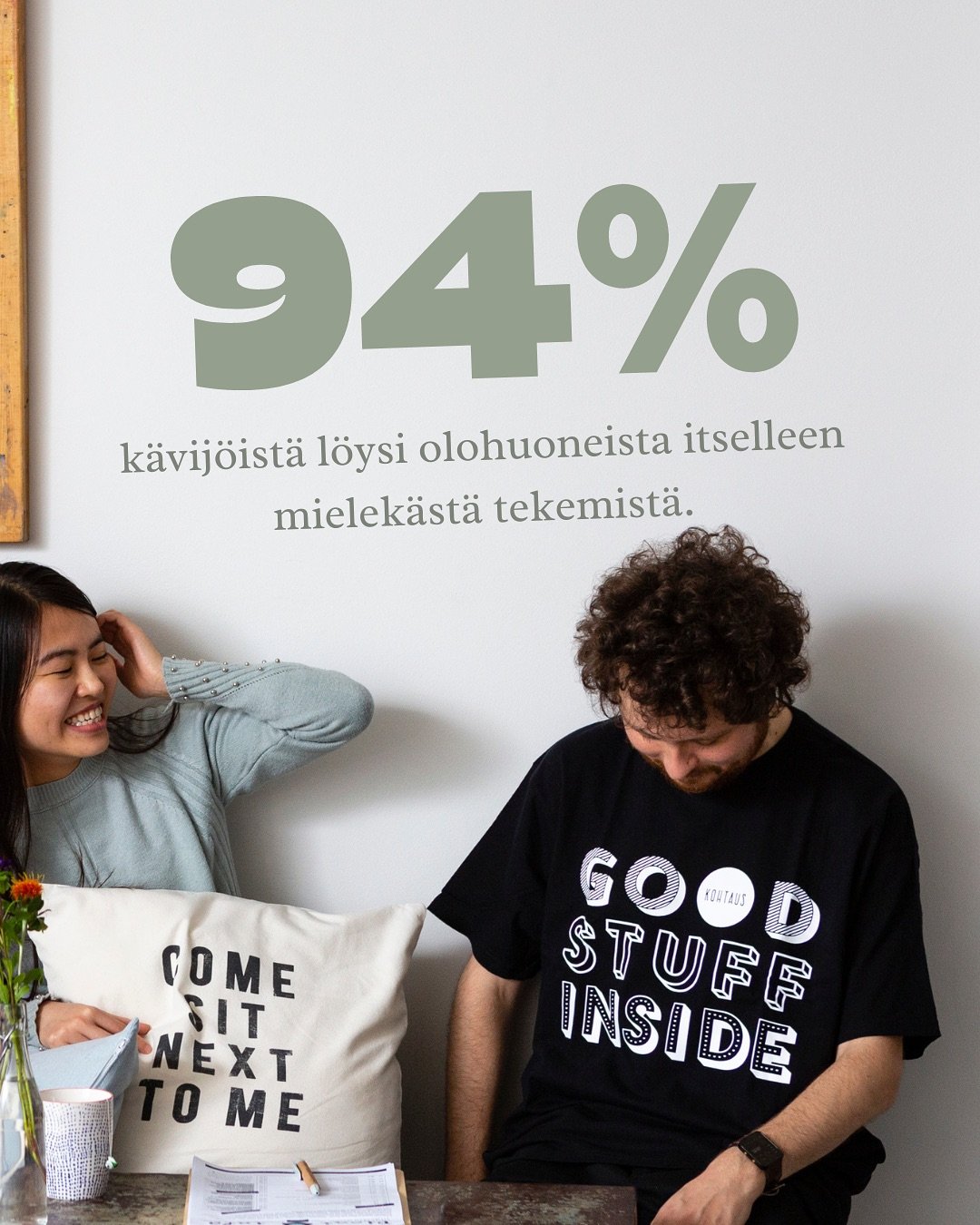 Aikaisemmassa postauksessa kerrottiin Kohtauksella tuotetuista yli 600 tapahtumasta. K&auml;vij&auml;kyselyn mukaan 94 % kaupunkiolohuoneiden k&auml;vij&ouml;ist&auml; l&ouml;ysi olohuoneista itselleen mielek&auml;st&auml; tekemist&auml;. Siisti&auml