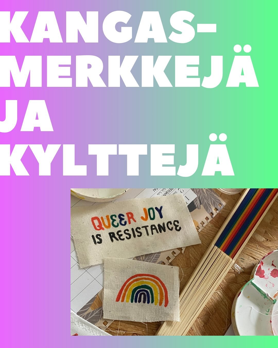 Ty&ouml;pajassa tutustutaan kahteen aktivismin muotoon eli kantaaottaviin kangasmerkkeihin ja mielenosoituksessa k&auml;ytett&auml;viin kyltteihin. Kangasmerkit juontavat historiansa punk- ja alakulttuuri-piireist&auml;, joissa kangasmerkeill&auml; k