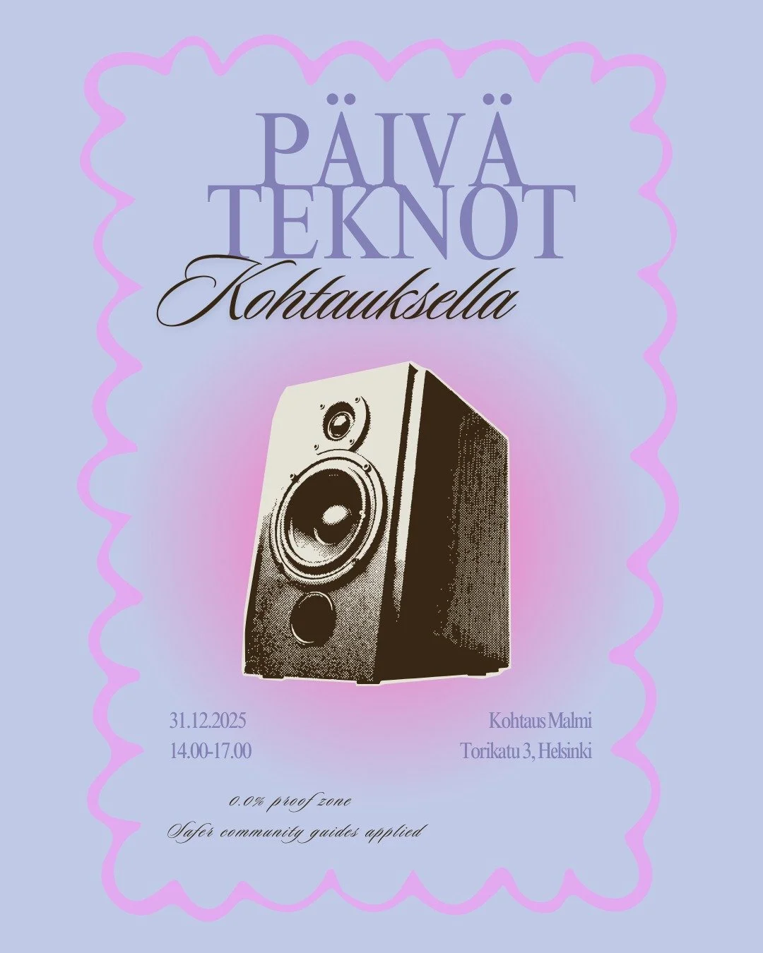 (っ◔◡◔)っ &hearts; save the date &hearts;

Toivotetaan vuosi 2026 tervetulleeksi pienill&auml; ja tiivistunnelmaisilla tekno- ja elektronisen musiikin seteill&auml;. Selektor-meininki&auml; ja mehulinja. Tuu meille etkoileen uuttavuotta!

🍺🚫 0.0% pro