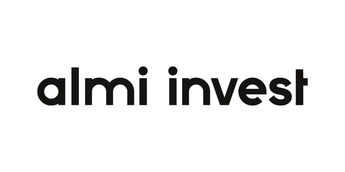 Bold black text on a white background that reads 'almi invest'.