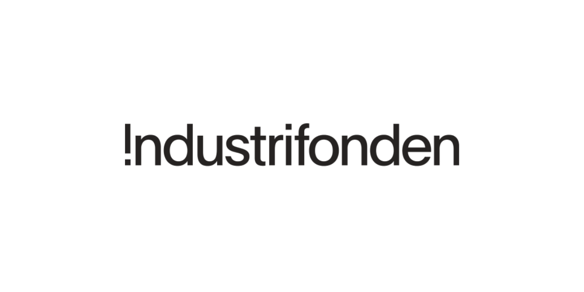 Black text on white background reads '!Industrifonden' with an exclamation mark at the beginning.