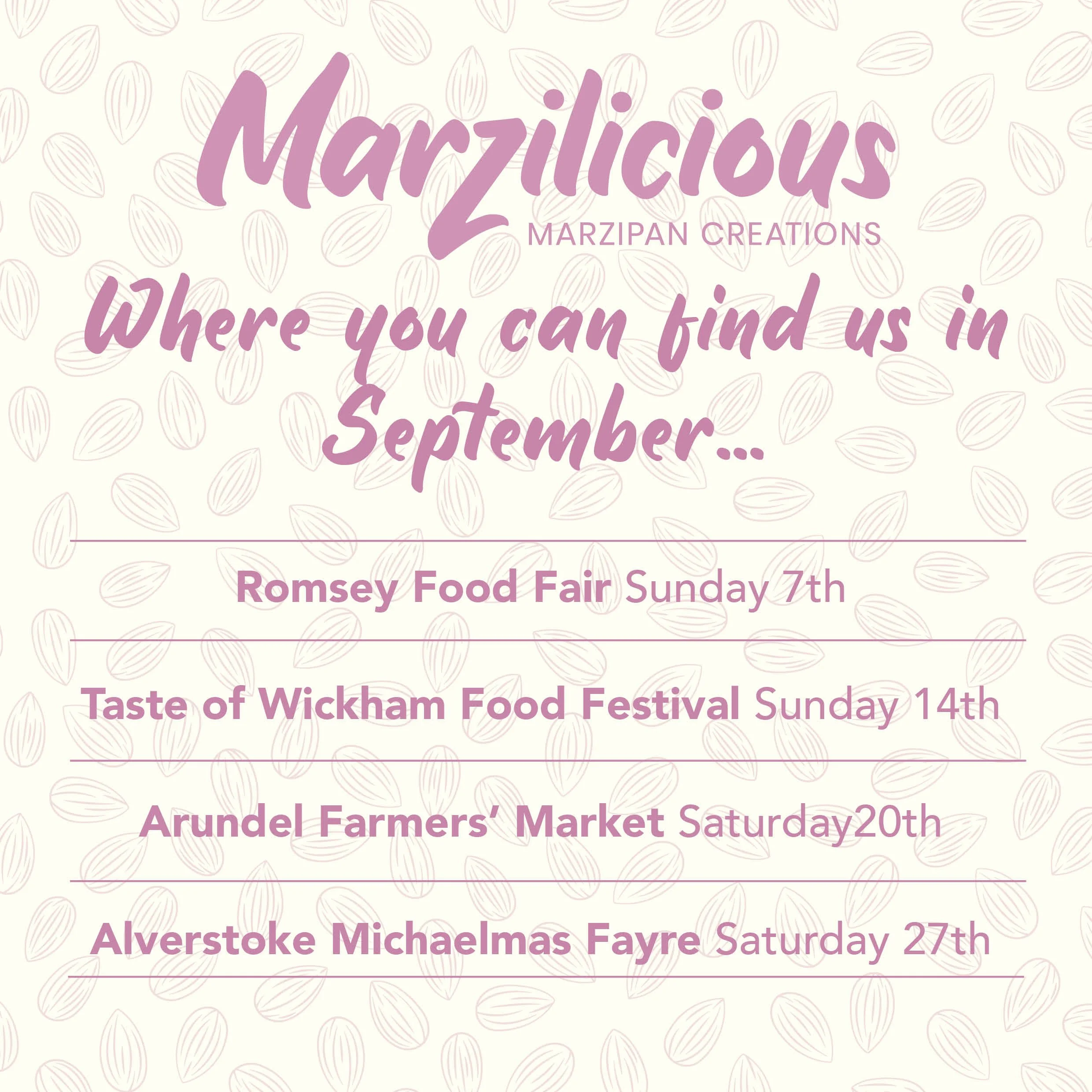Where you can find us in September….