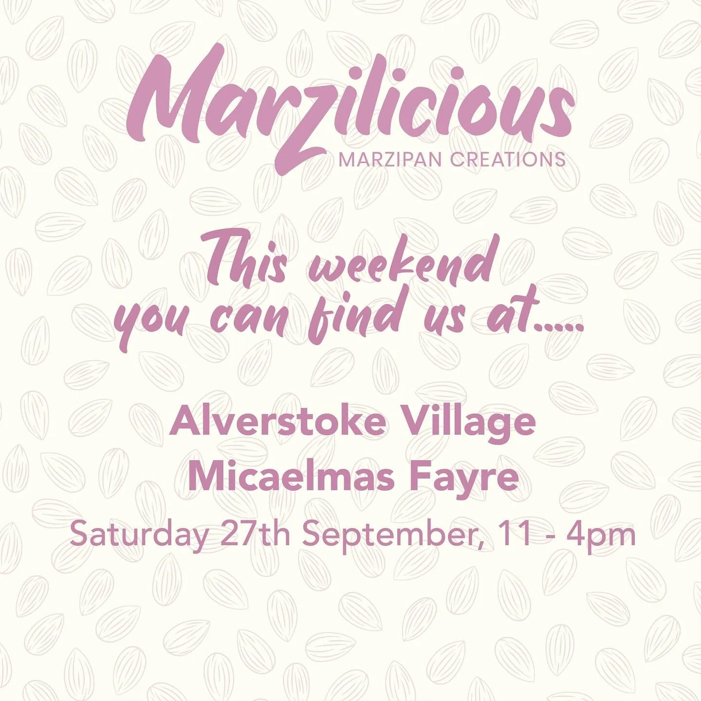 Hello all you lovey marzifans. This Saturday you can find us at the Alverstoke villaage Michaelmas Fayre. We&rsquo;ll be there from 11-4pm with all our deliciously pretty autumnal marzipan treats!
#marzipan #autumntreats #autumnvibes #artisanfood #ve