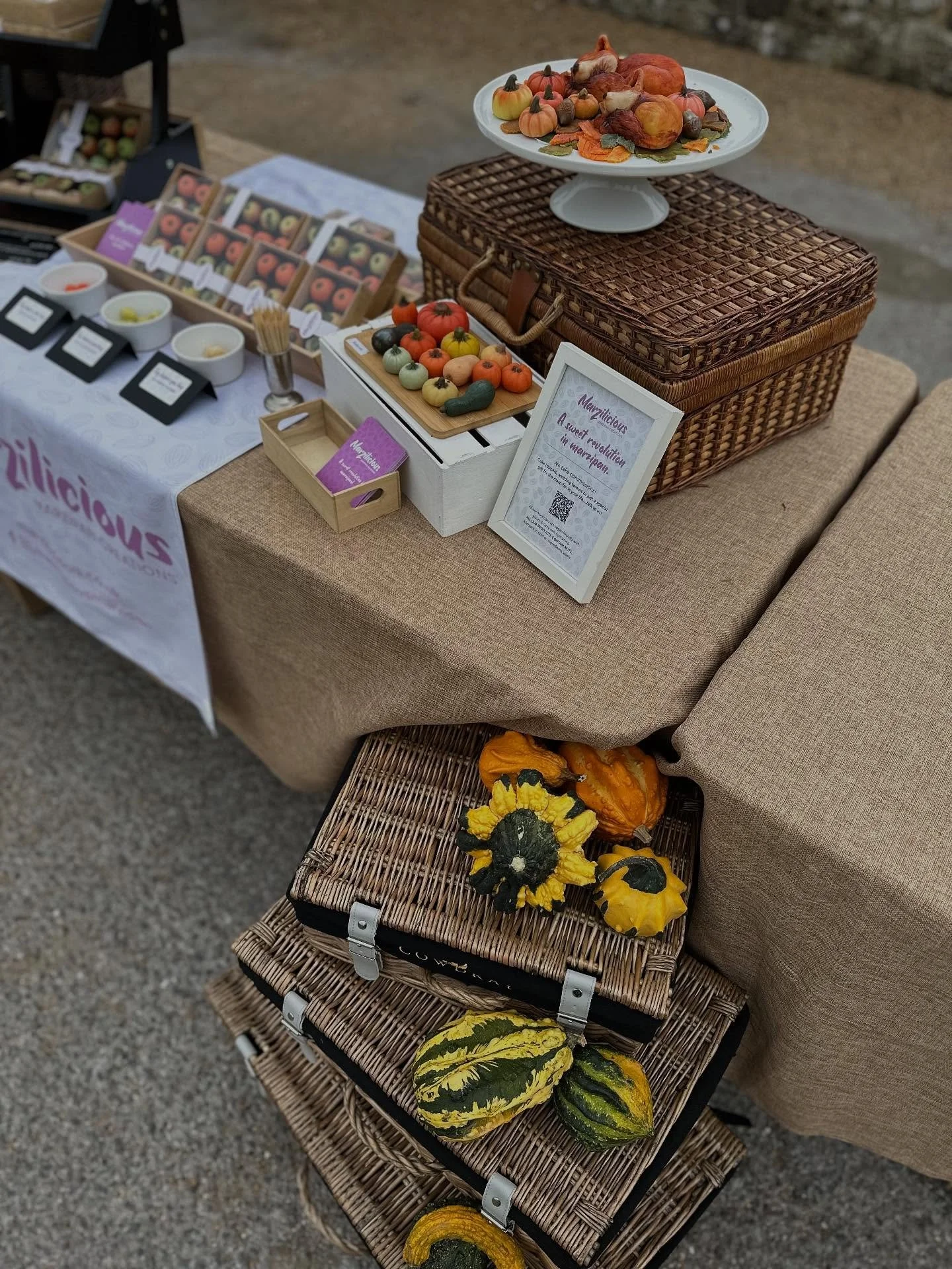 Here @cowdrayestate Farm Shop for Apple Day!
Come on down and try some delicious marzipan&hellip;.
#appleday #marzipan #artisanmarzipan