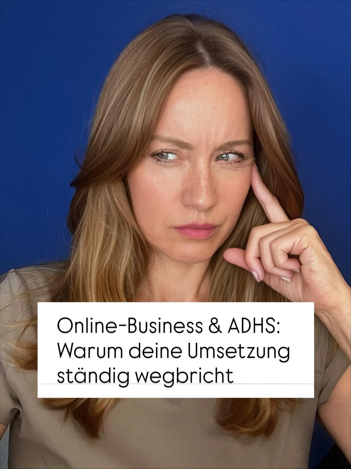 Du wirst mit keinem einzigen Online-Business-Coaching-Kurs erfolgreich,
wenn du nicht umsetzt und sichtbar wirst.

Gerade mit ADHS liegt dein Problem nicht in der Strategie, sondern im Overthinking:
&bdquo;Noch nicht gut genug.&ldquo;
&bdquo;Da fehlt