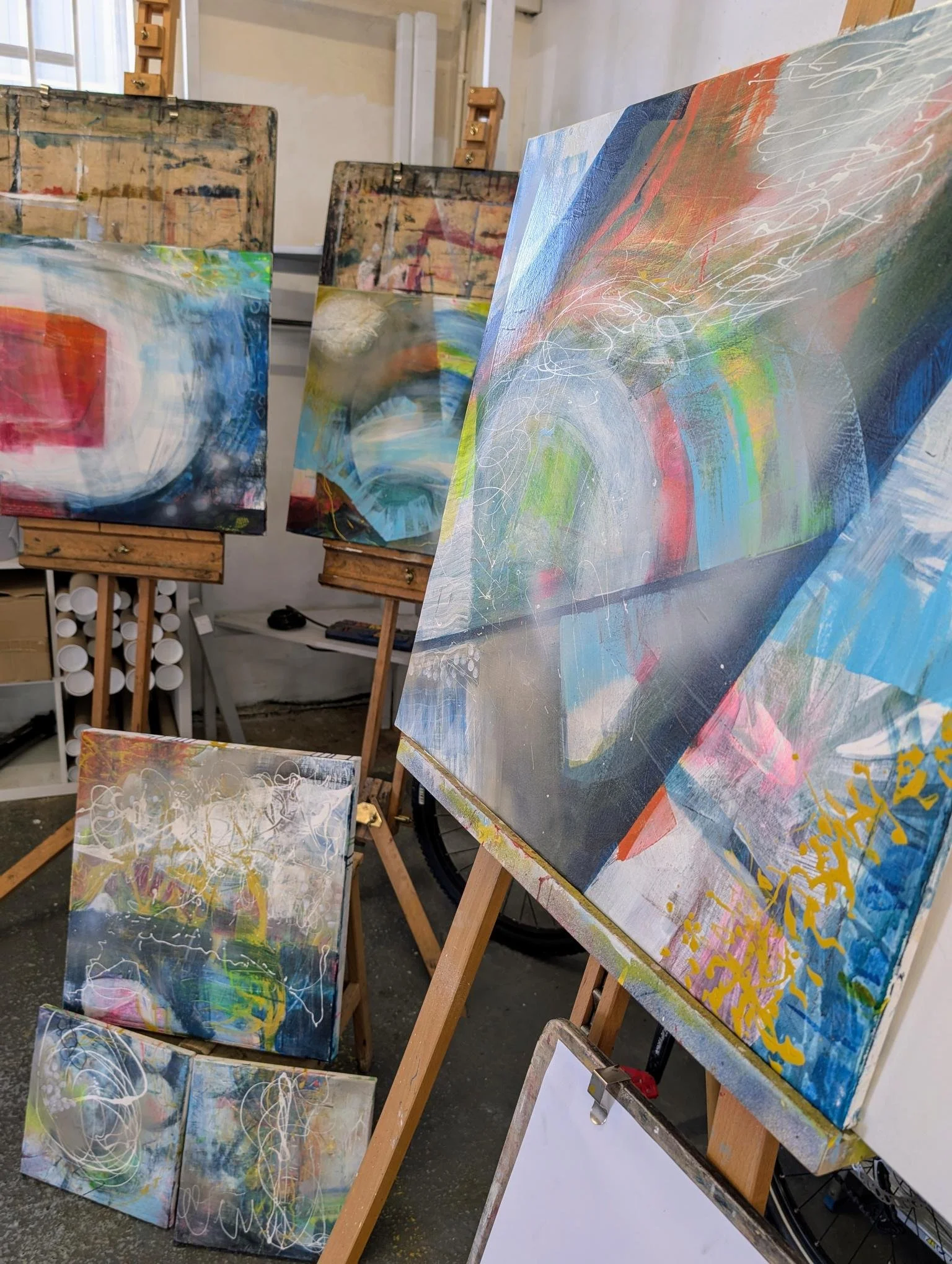 students abstract art work in southampton studio