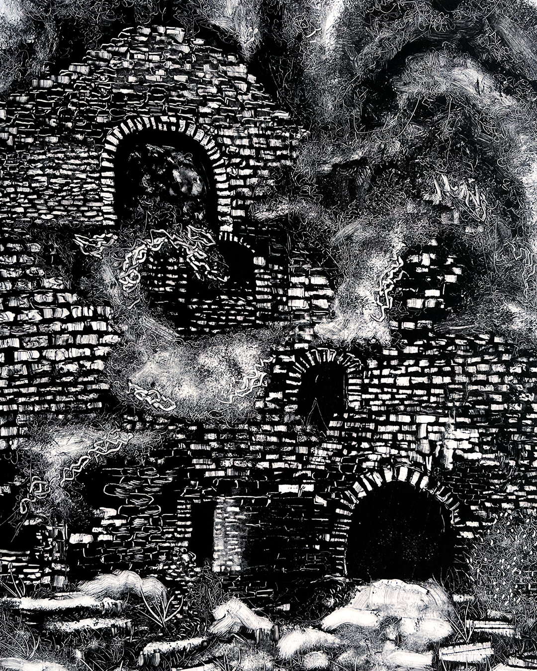 Monotyp print by Anna <arris, guest tutor at Jo Morleys art studio