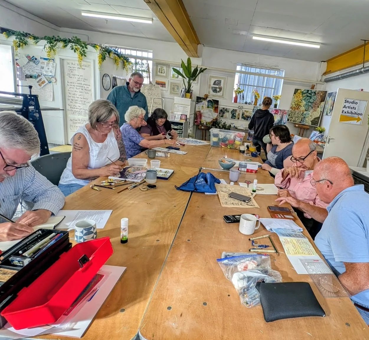 corporate group enjoying an art workshop in Southampton