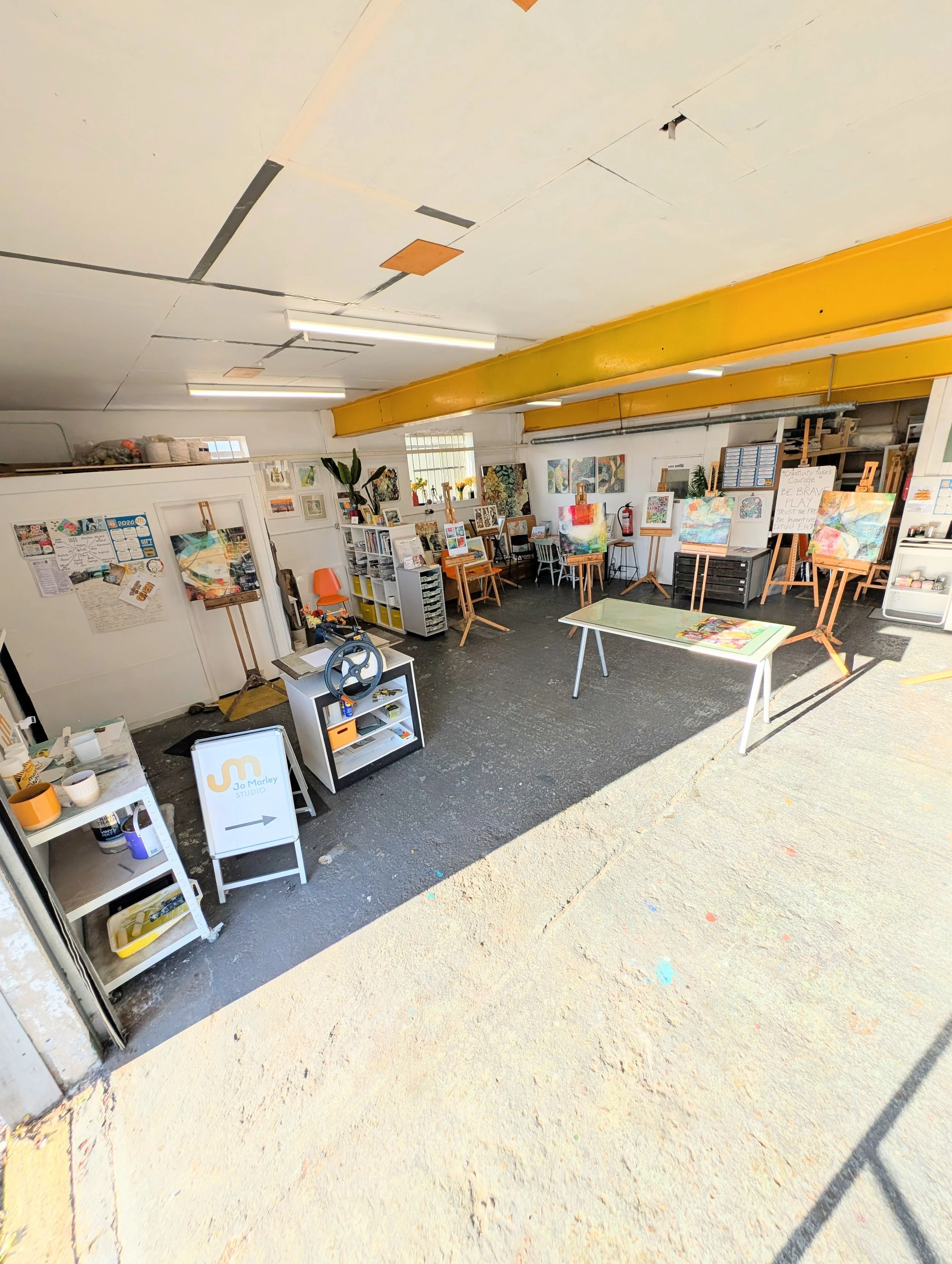 Jo morleys light colourful studio in Kemps Quay, Southampton