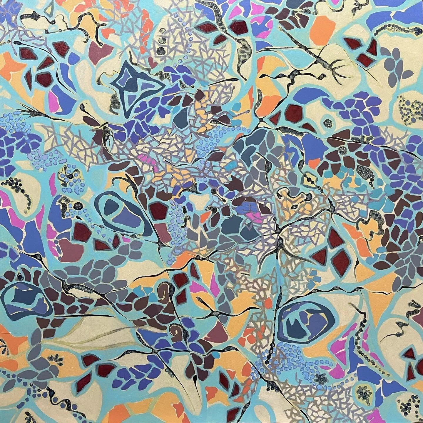 #acrylic #painting #abstractart
#beneathourfeet #creaturesofthewildunknown #awesomeearth 
#abstractart #acrylic #painting #sciart

&lsquo;Living Earth&rsquo; acrylic on box canvas 76x76 
Prints available also.