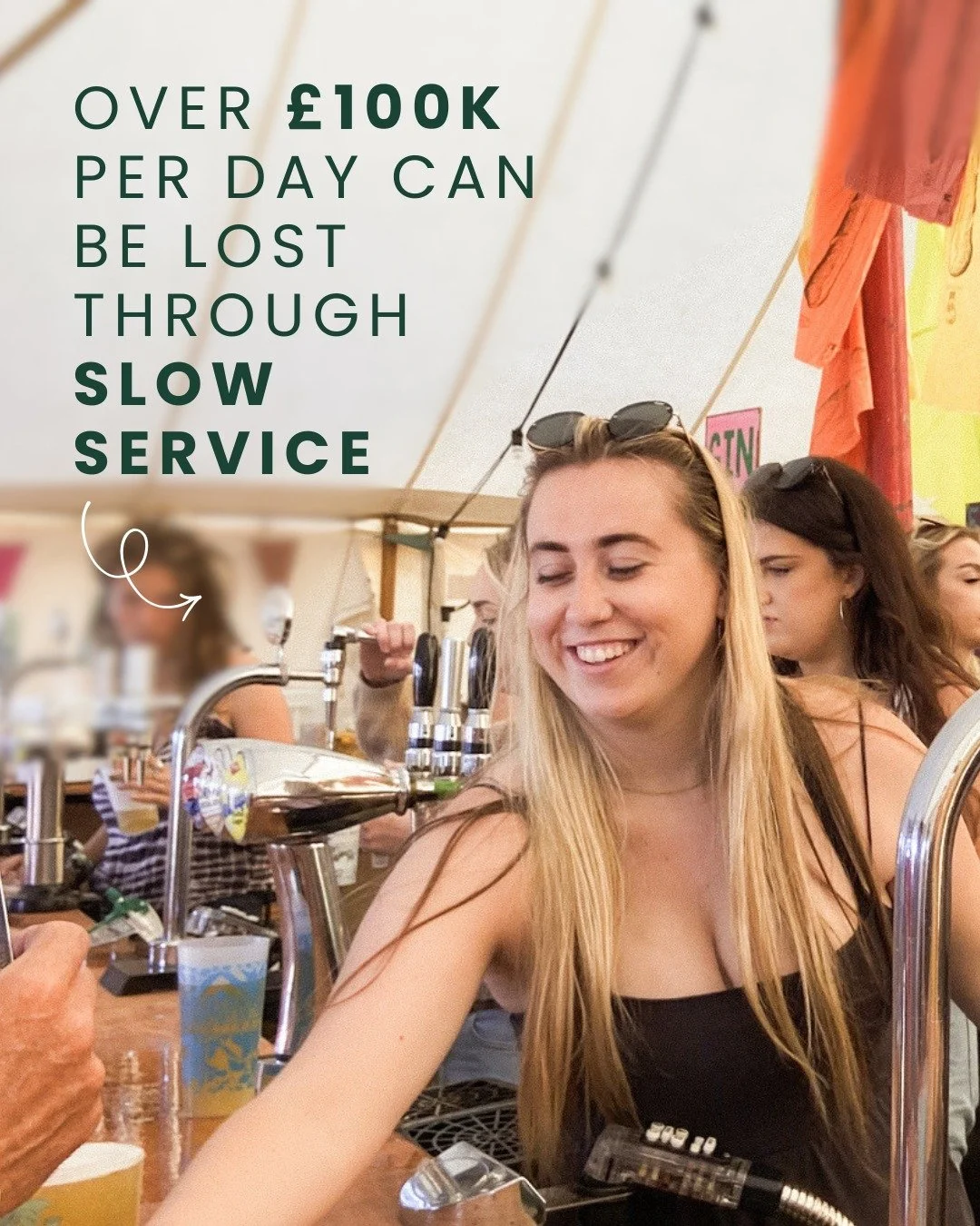 Over &pound;100K a day lost&hellip; just from slow service 👀

At big events, it doesn&rsquo;t take much. A small delay turns into a queue, the queue turns into people walking away, and suddenly you&rsquo;re missing out on rounds during your busiest 