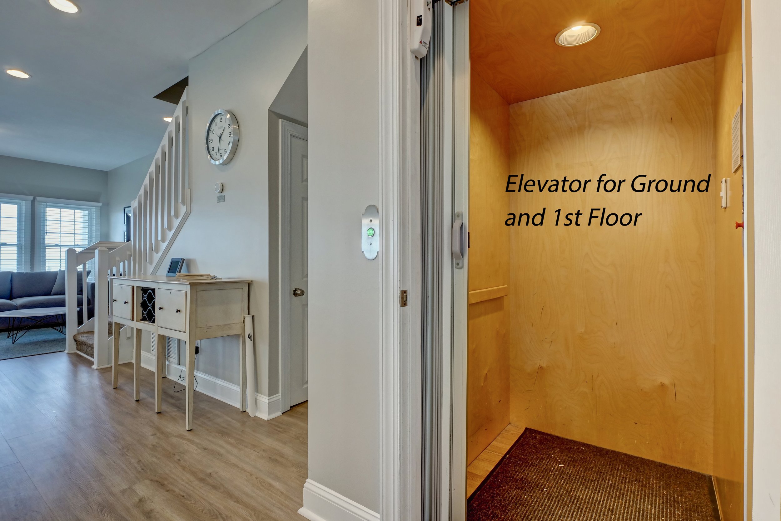 Elevator from Ground Level (Garage) to 1st Floor Only