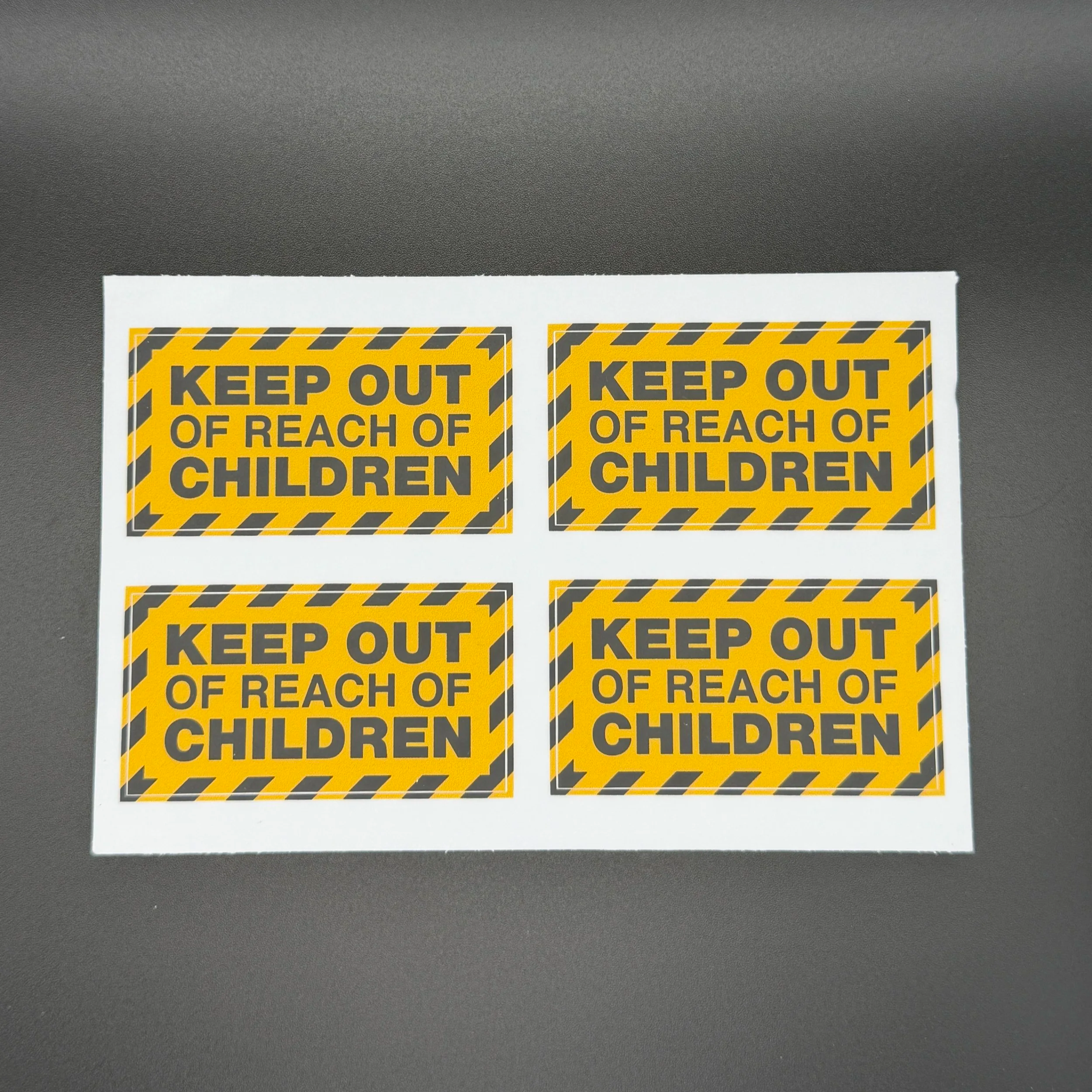 Keep Out of Reach of Children –Funny Vinyl Sticker Sheet (4 Stickers)