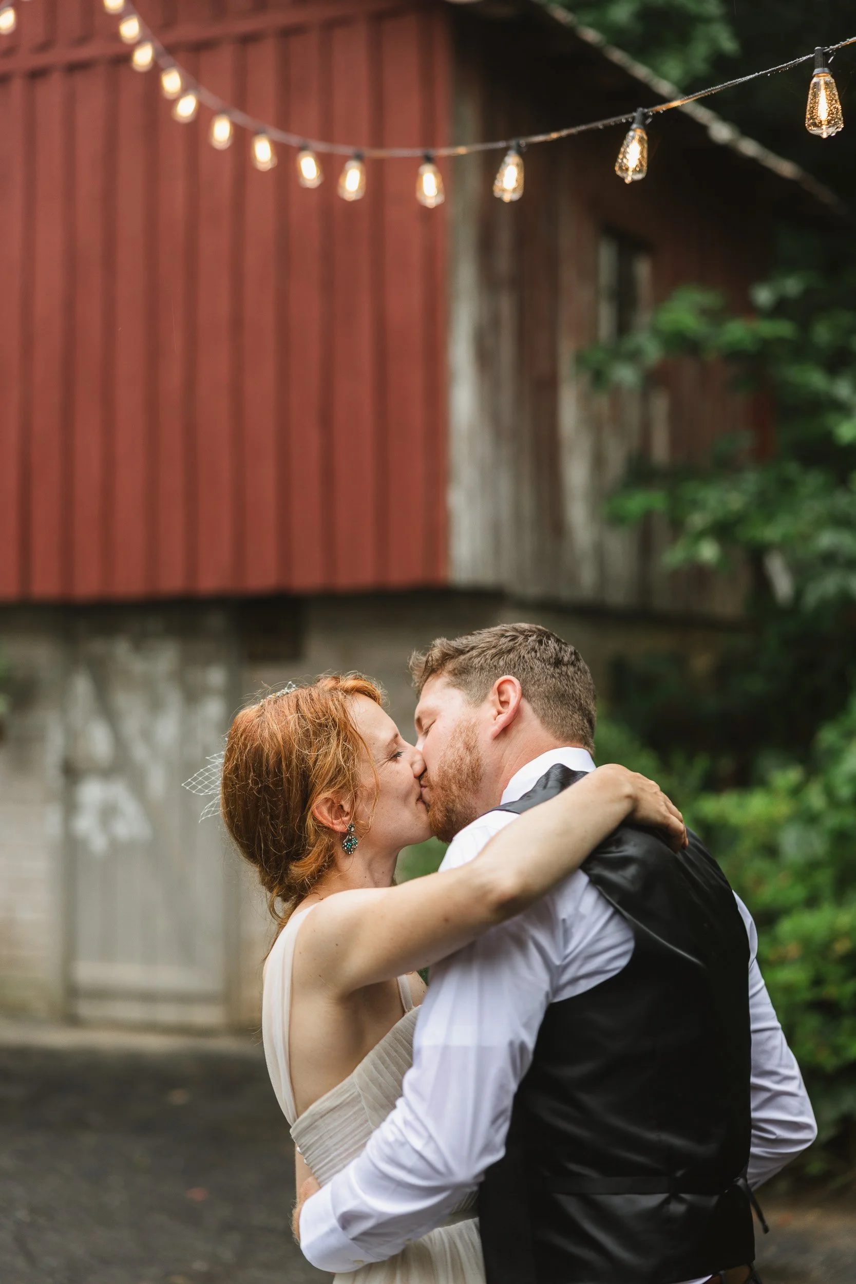 A couple dancing during backyard wedding in Greenville, SC