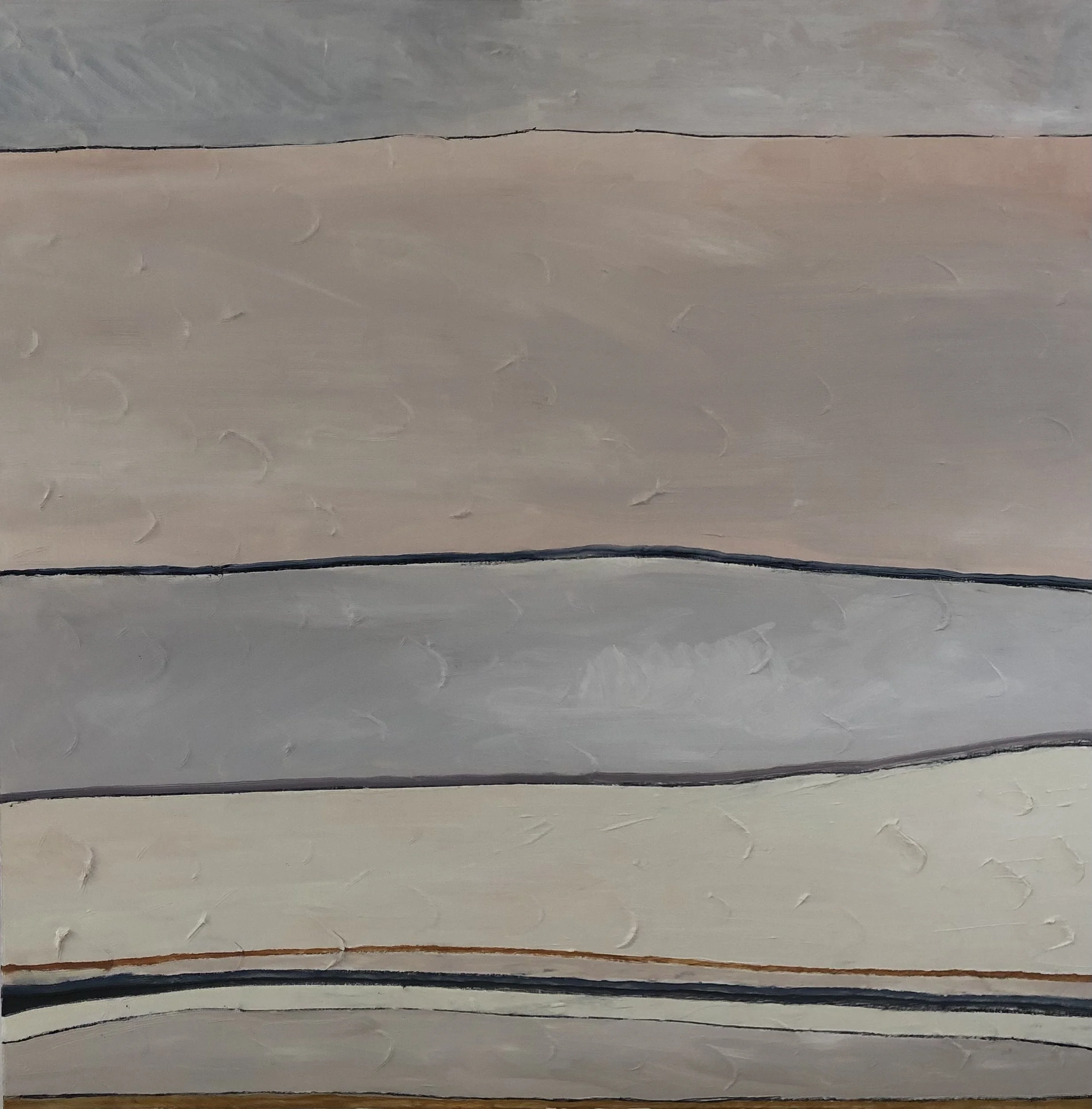 Storm On Pink Hill, 40" x 40", Oil on Canvas, $2000.00