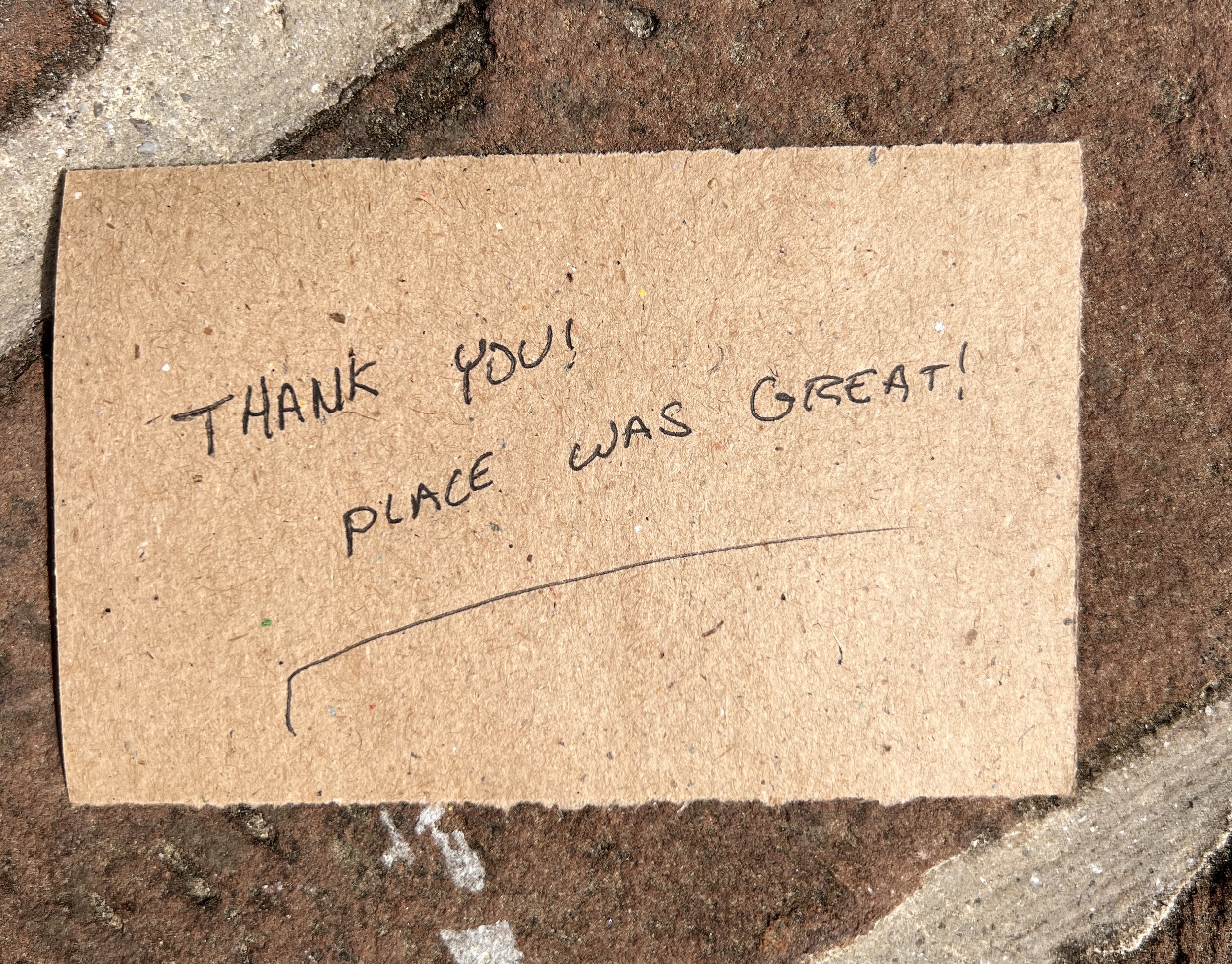 THANK YOU! PLACE WAS GREAT!
