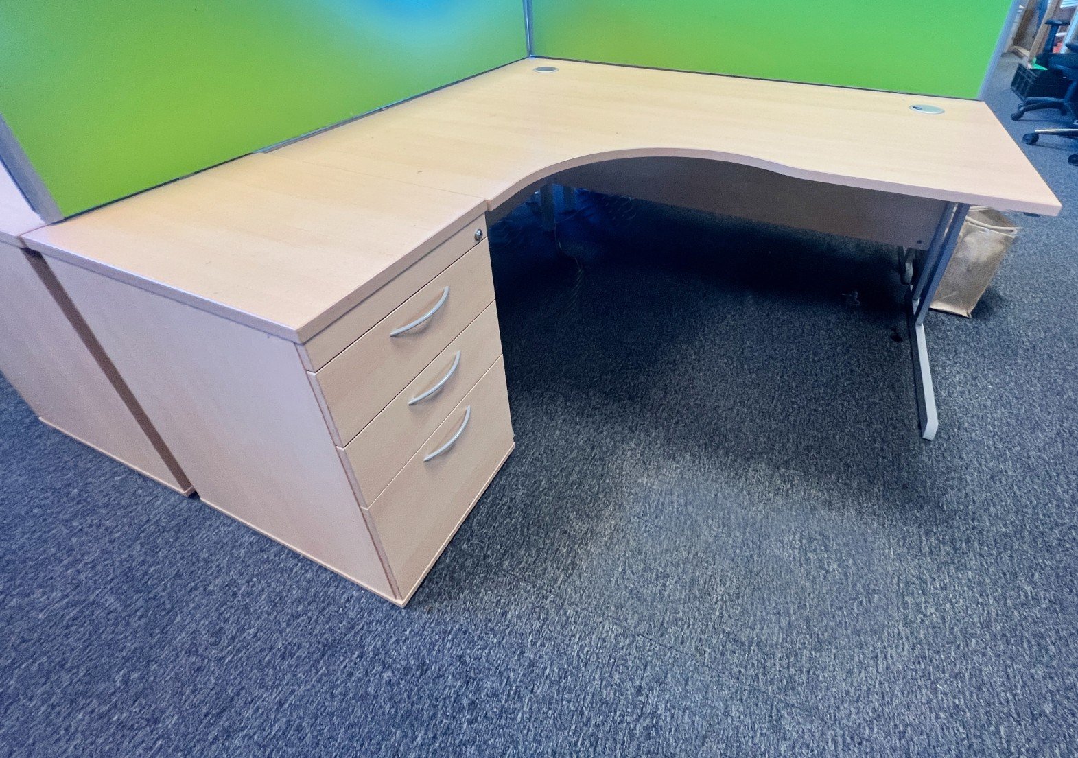 used office desks and drawers maple radial