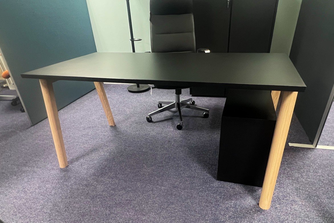 Used Black executive desk with wooden frame.jpg