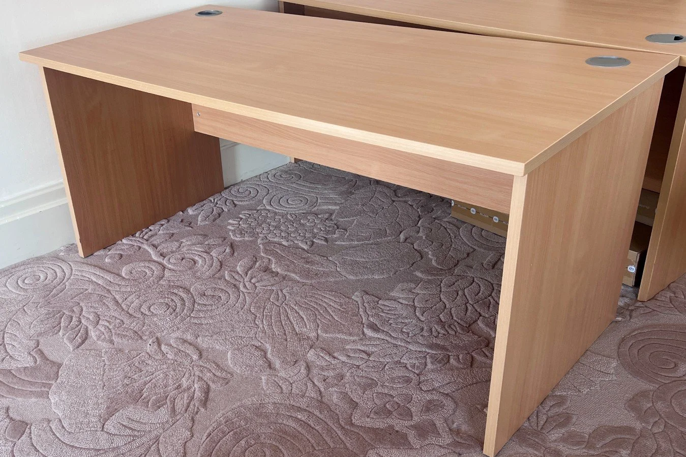 Used beech panel end desk