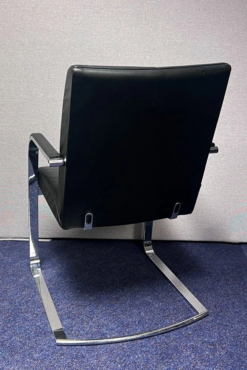 Used Klober black leather cantilever armchair 3.jpg