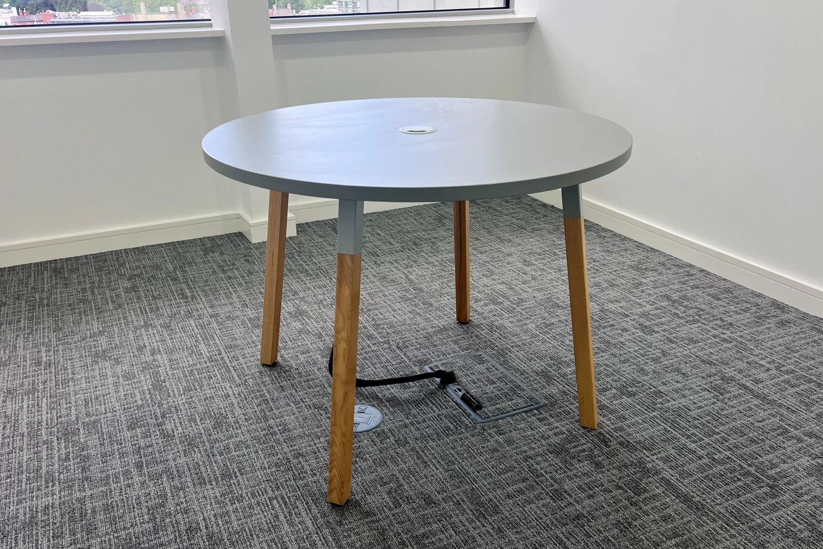 Used Dove Grey Round Meeting Table
