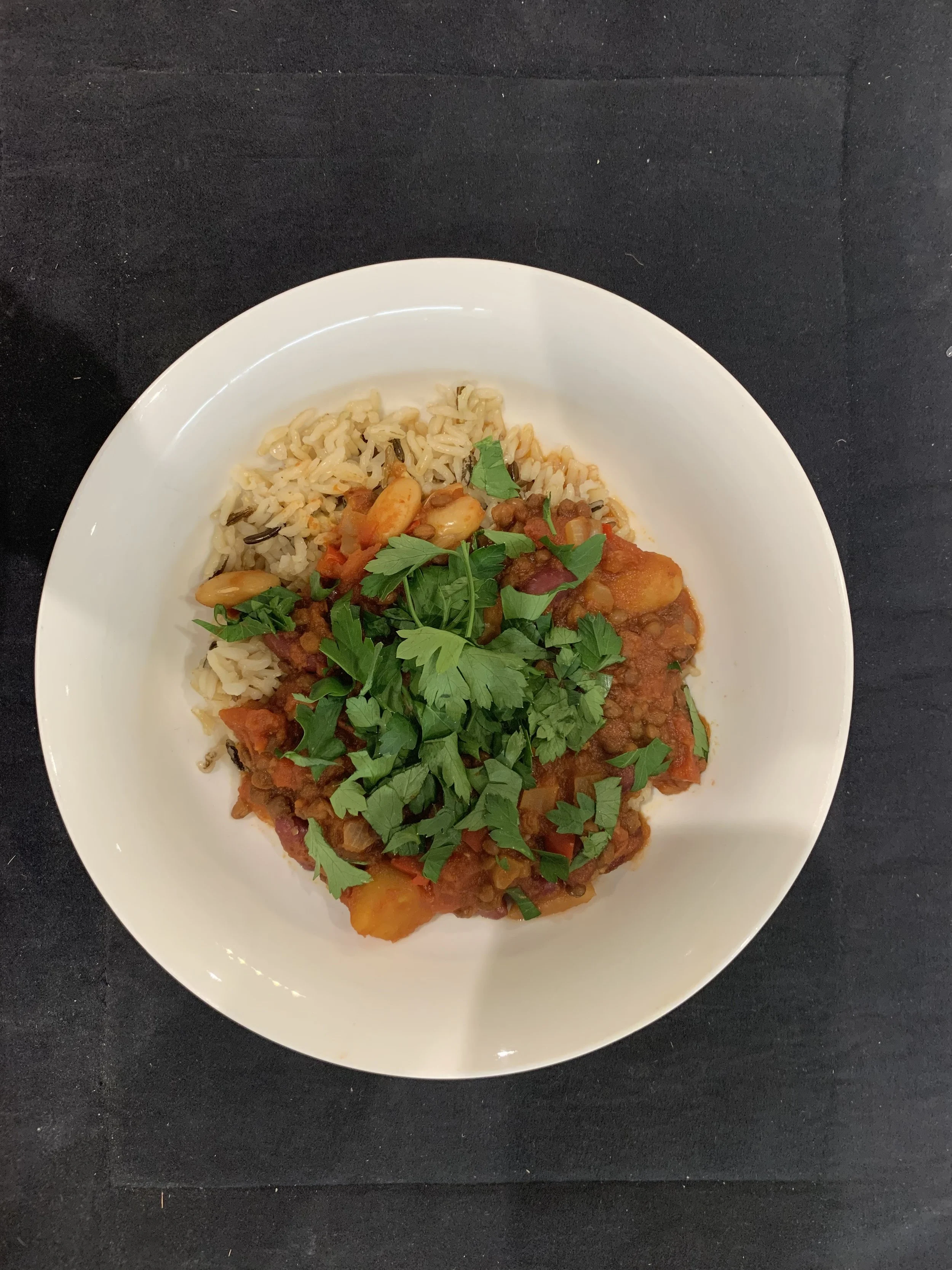 Vegan three bean chilli