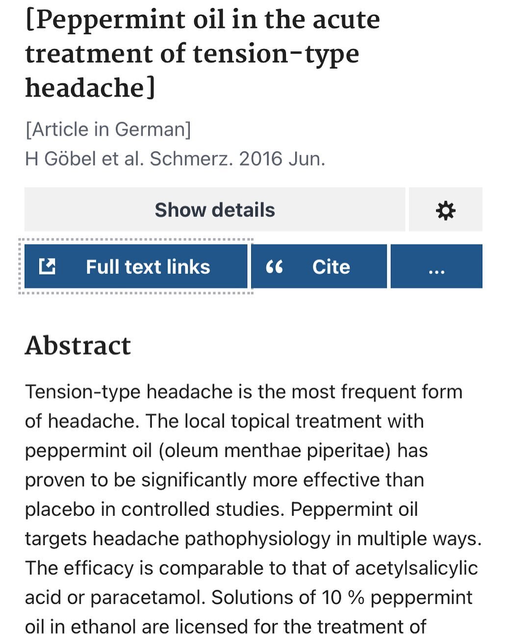 Products backed by science 🧬 

Gleam &amp; Glow is proud to offer research-based skincare Canada wide 🇨🇦

Here is some information on our headache roll-on made with pure peppermint essential oil (&gt;10% active ingredient formulation) 🌱

Topicall