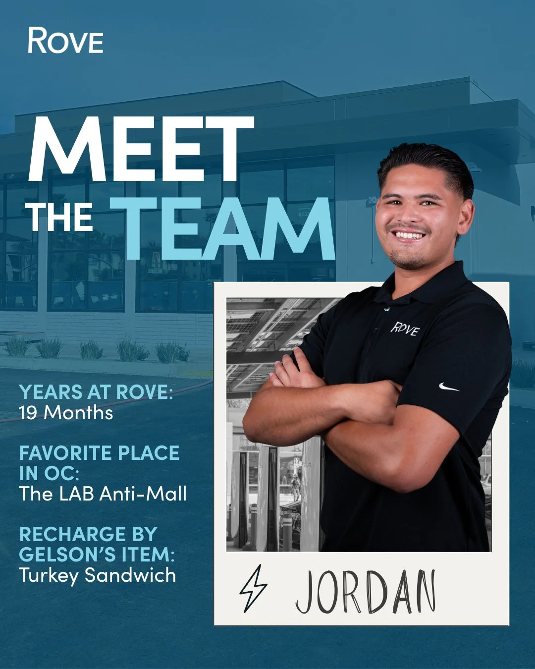Meet Jordan, our Center Supervisor.⁠
⁠
You&rsquo;ll find Jordan focused on the details that keep a charging center running smoothly. Whether you charge at Santa Ana or Costa Mesa, you&rsquo;ll spot Jordan at the center. ⁠
⁠
Wave below if you've seen 