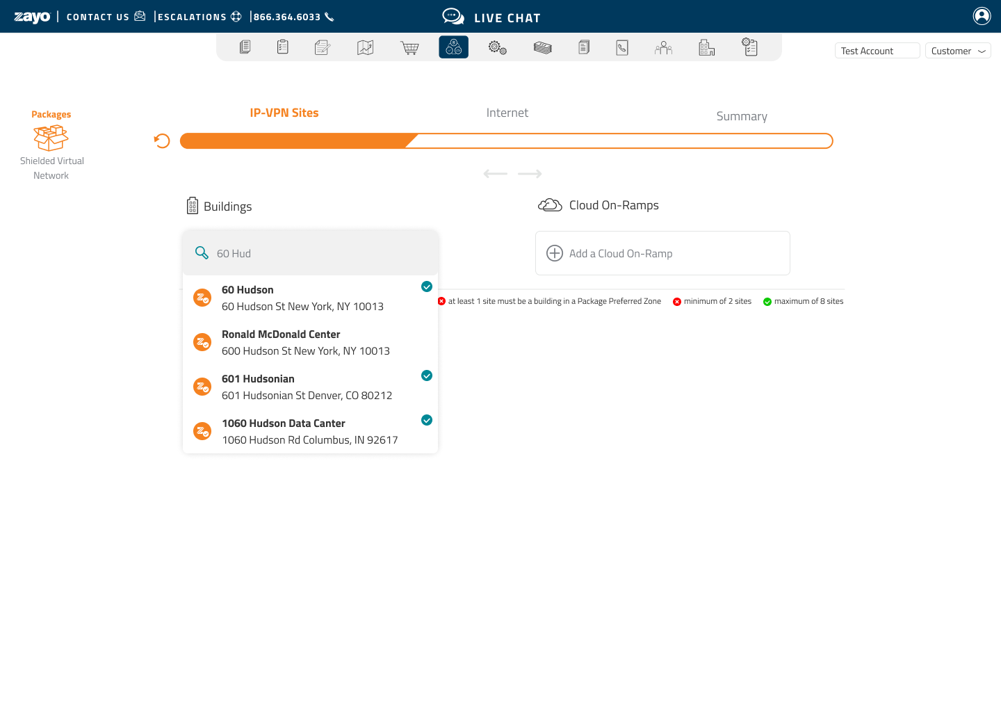 Zayo | Shielded Virtual Network Quote Flow — Cameron Willment