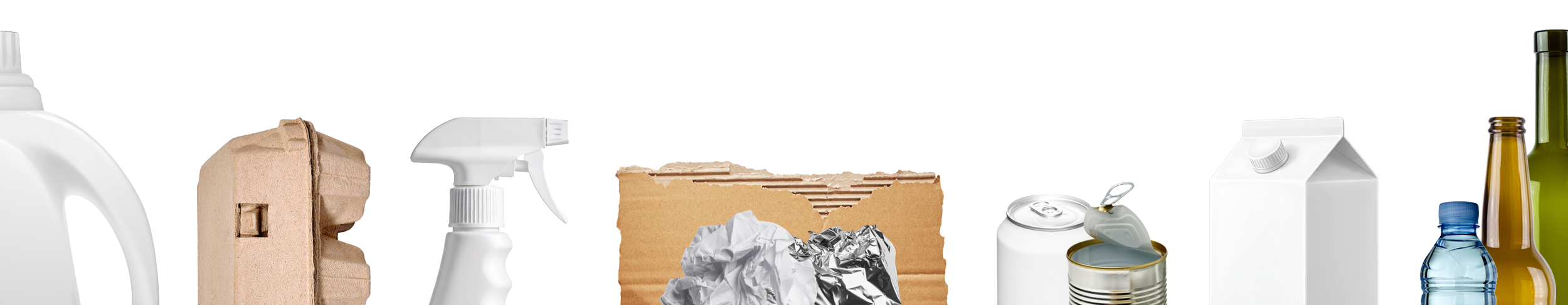 image of various products to recycle