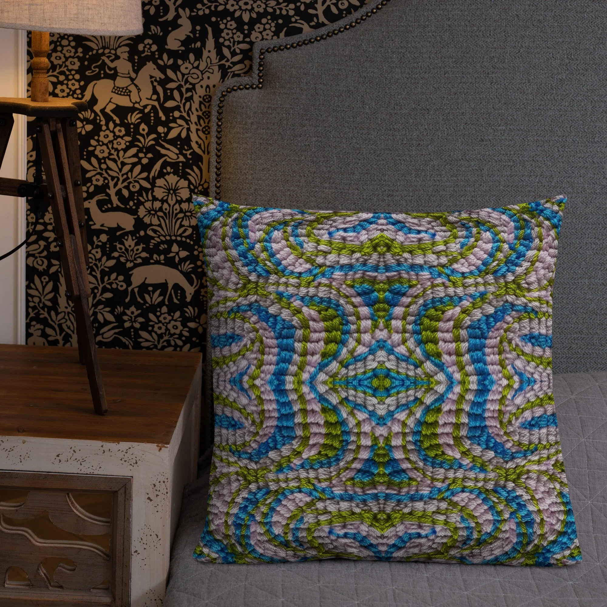 Acid green on turquoise symmetry III