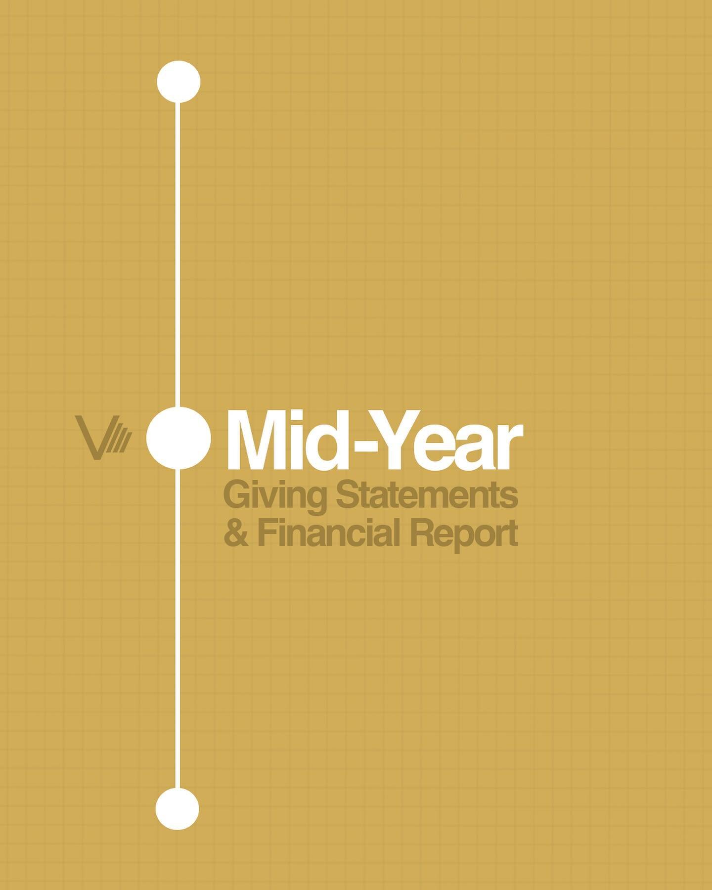 Our Mid-Year Giving Statement and Financial Report is available now.

If you haven&rsquo;t received it via our newsletter, please email us at contact@valleybiblechurch.com

Or visit us at valleybiblechurch.com