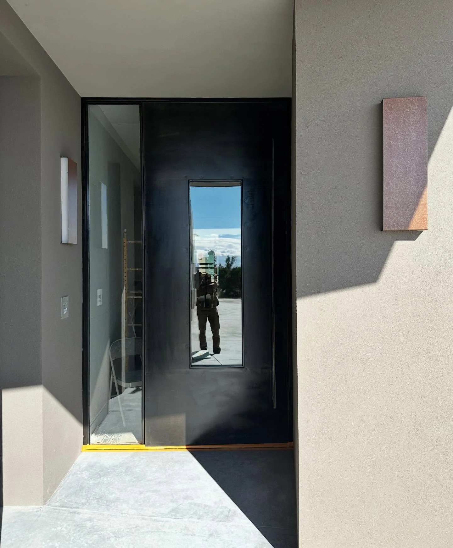 I can&rsquo;t wait to share this project, so many cool details, getting closer.. It&rsquo;s been a pleasure to work with the builder and architect on this beautiful home. @careydodsonarchitect  #pivotdoor #customarchitecturalfabrication #architectura