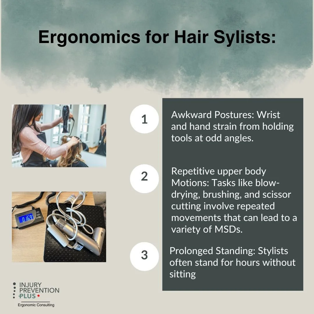 Ergonomics in the Salon:  Ergonomic Factors Every Hair Stylist Should Know

Hair stylists are artists&mdash;but the physical demands of the job can take a toll over time. At Injury Prevention Plus, we&rsquo;re committed to helping professionals stay 