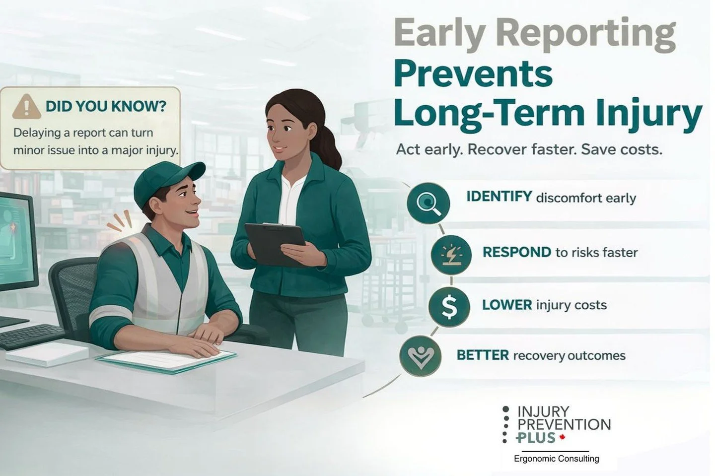 That ache you've been ignoring at work? It&rsquo;s your body trying to tell you something. 

Most serious workplace injuries don't happen overnight; they start as small discomforts that nobody reports. A sore shoulder. A stiff neck. A twinge in the b