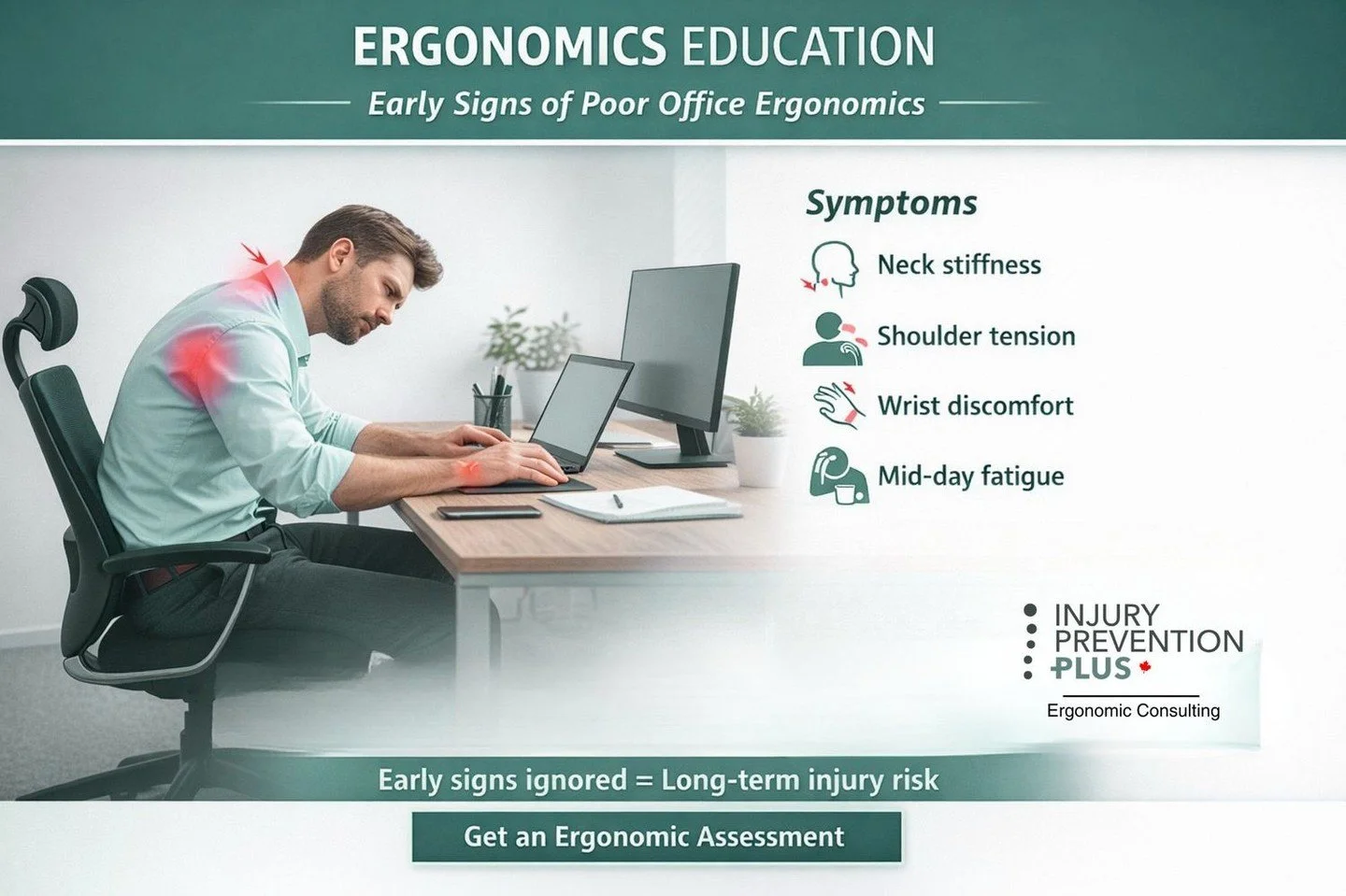 Do you feel neck pain or wrist discomfort after sitting at your desk for a few hours?

That shoulder tension or mid-day fatigue might feel normal&hellip; but it&rsquo;s often a sign of a poor workstation setup and not-so-great posture.

The good news