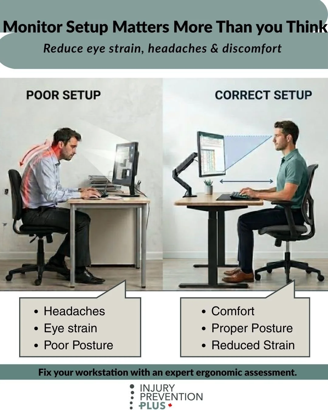 Do you ever feel tired eyes or a slight headache after working on your laptop or screen all day? 

Most of us think it is just part of the routine, but your monitor ergonomics might be the reason. If your screen is too high, too low, or not at the ri